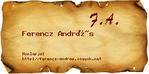 Ferencz András névjegykártya