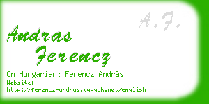 andras ferencz business card